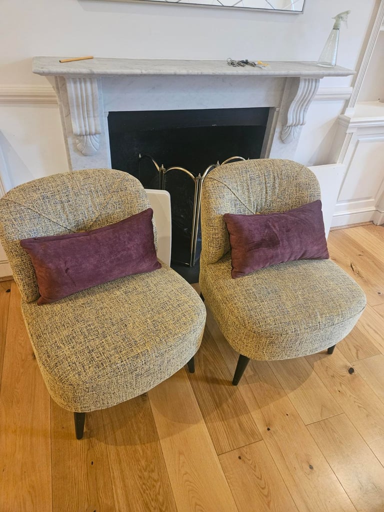 Set of 2 MADE Fabric Armchairs – Modern Accent Seating 