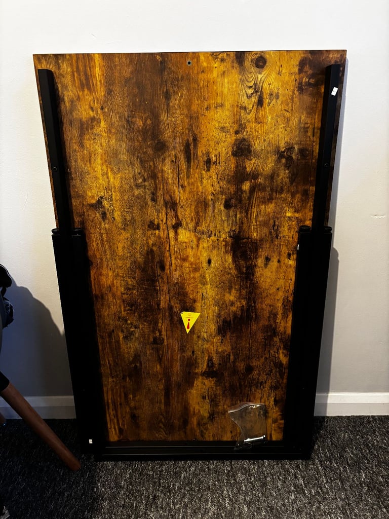 Dining Table - Rustic Brown, Metal Frame