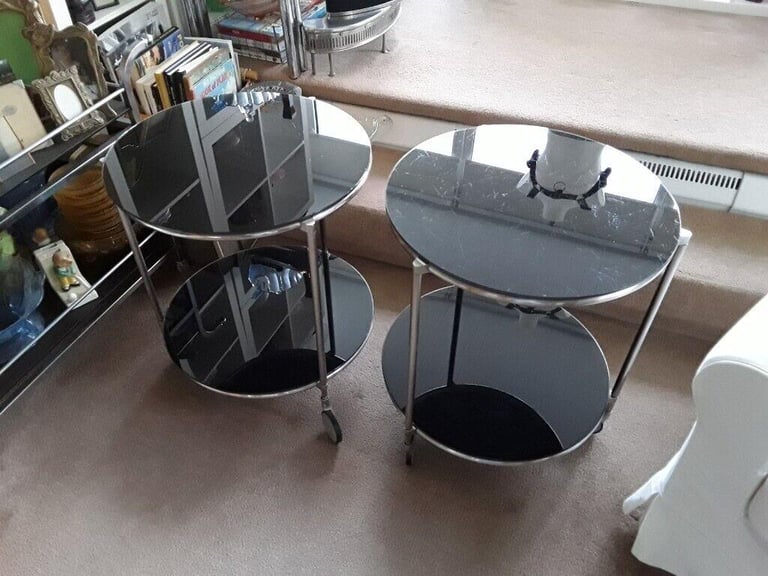 Ikea Glass/Metal Trolleys Pair