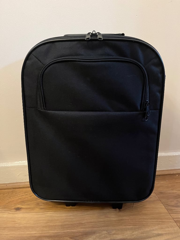 Black 2 Wheel Trolley Cabin Case Luggage with retractable handle*New Never Used*