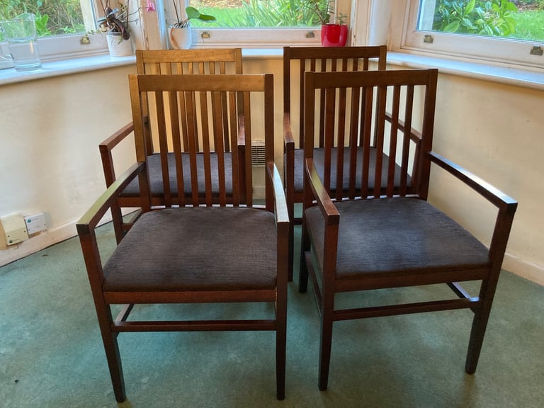 image for Set of 4 solid dining chairs
