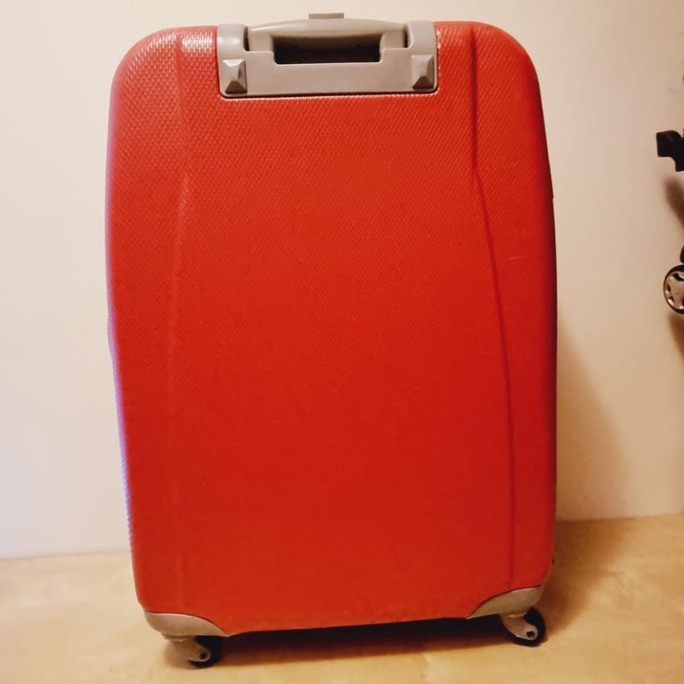 John Travel Luggage Medium Luggage Suitcase with 4 Wheels Red Hard Shell