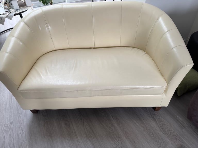 Faux leather 2 seat sofa