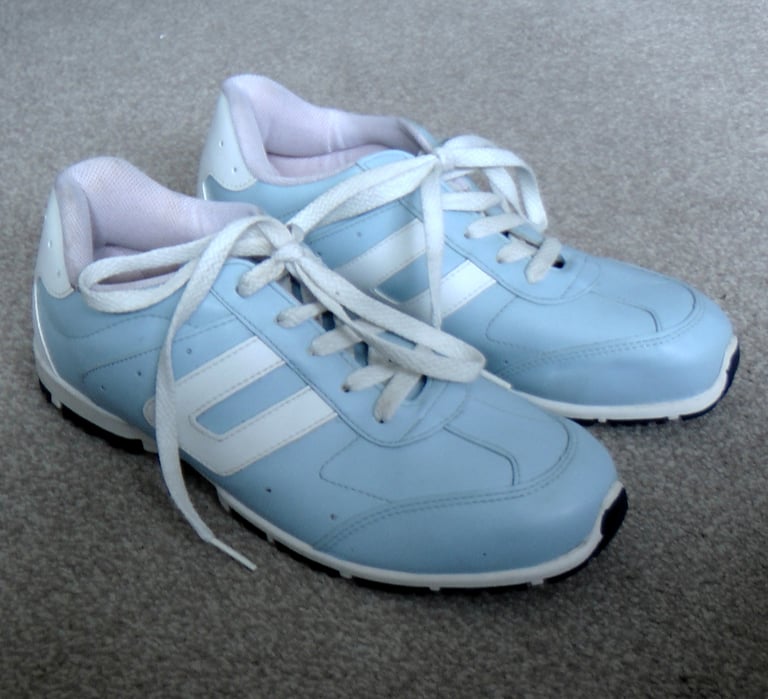 Women's Strut Footwear Light Blue Leather Trainers  UK 6 Euro 39