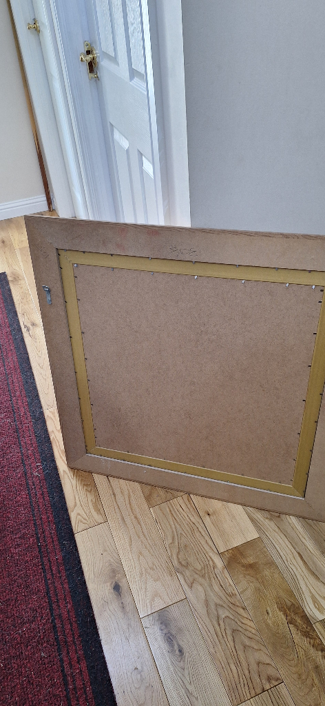 Large quality, heavy, stylish, contemporary mirror, 7kg, 84cm square, wood, double-framed.