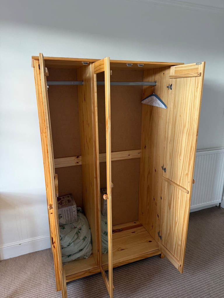Wooden Wardrobe with Mirror