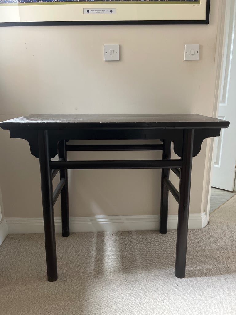 image for 2x Oka Console reclaimed teak tables