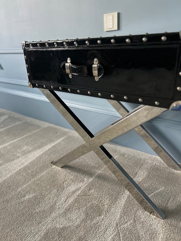 Side Tables - Black & Stainless Steel Cross Legged 