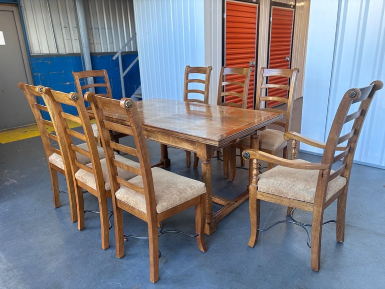image for Barker and Stonehouse Flagstone extending dining table with 8 chairs ! 
