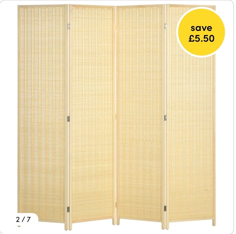Portland Natural 180 x 180cm 4 Panel Folding