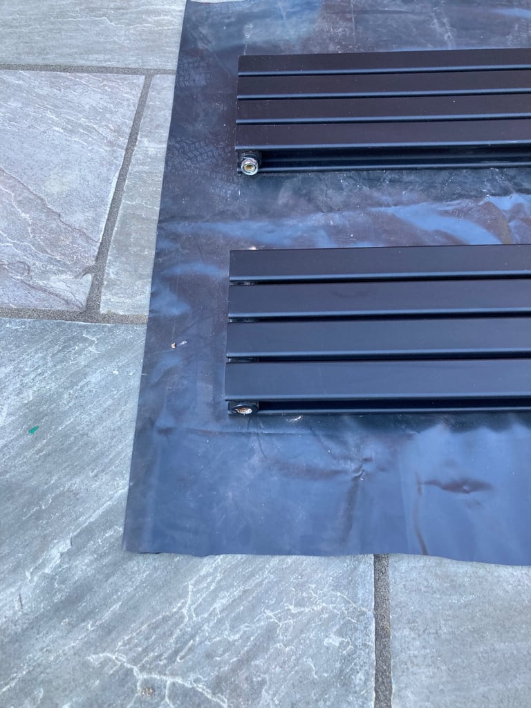 Tall black radiators 