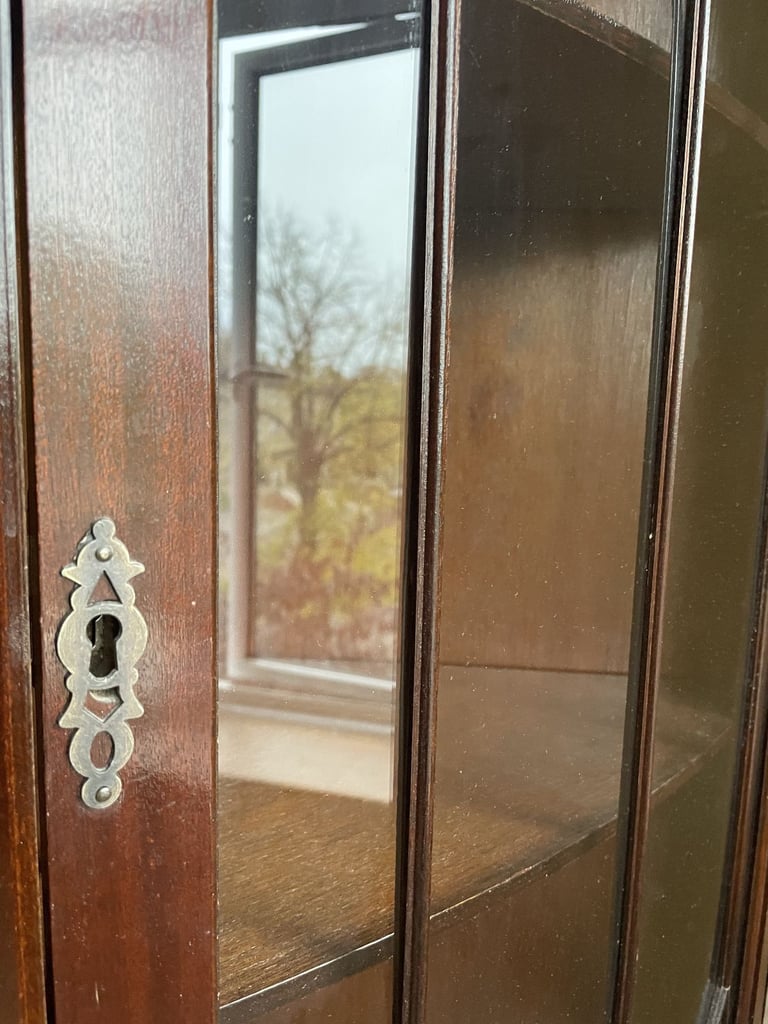 Antique  Edwardian Mahogany Corner Display Cabinet 
