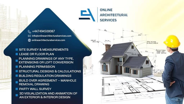 Architectural Services: Planning Applications, Drawings, Extensions, Loft, 3D & Structural Engineers