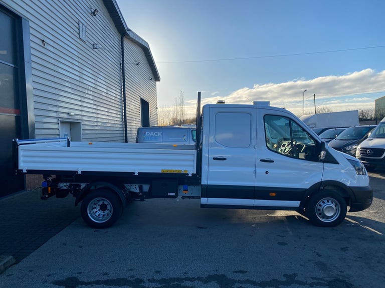 25 Reg Ford Transit L3 DRW DC Utility-Storage Steel Tipper, Tow-Bar