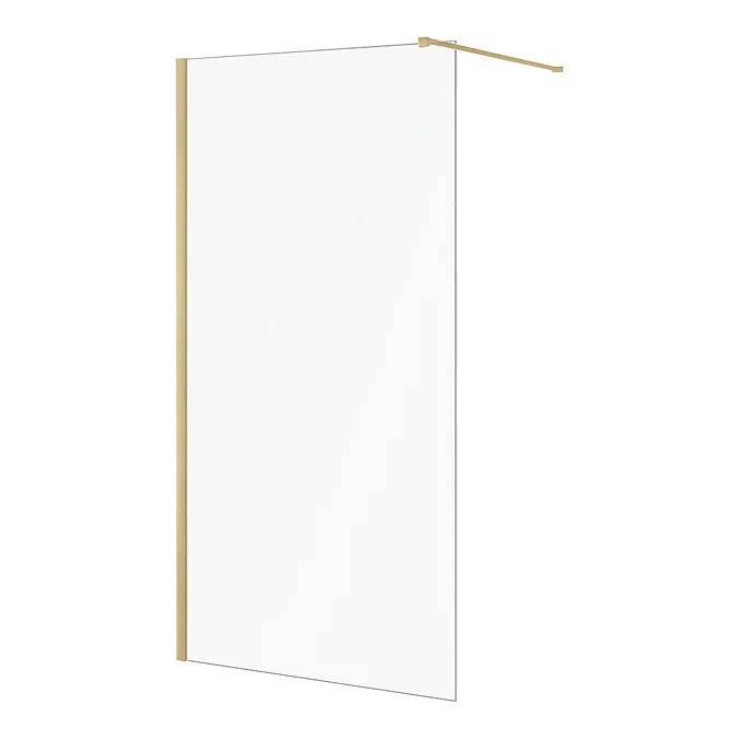image for Iconix 1000mm Wetroom Panel & Support Bar - Brushed Brass RRP £261 Our Price £150