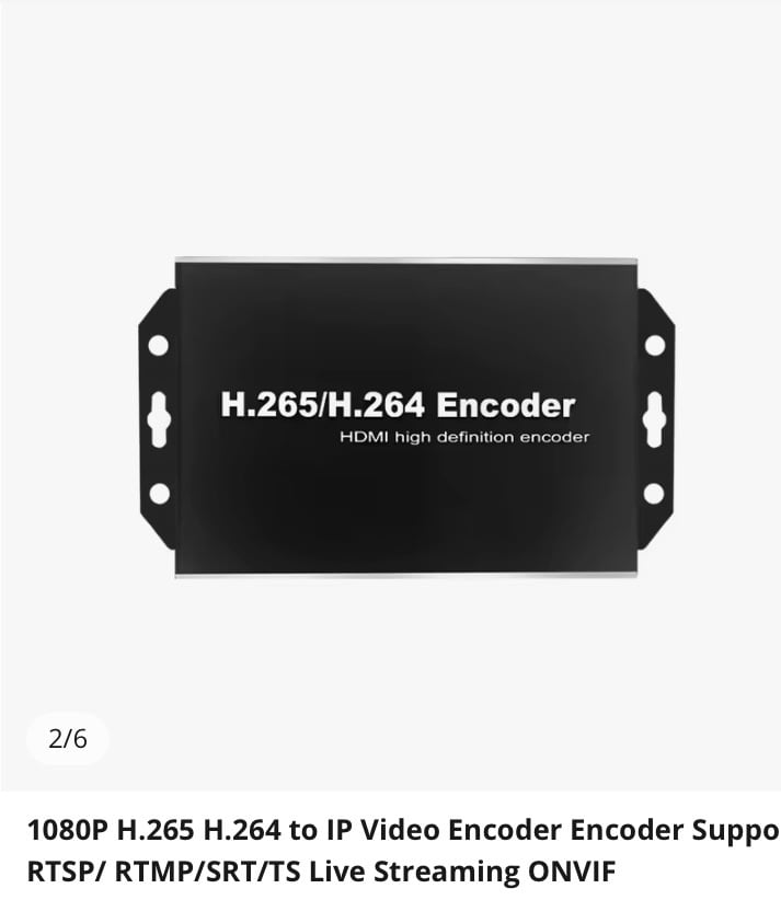 image for 1080P H.265 H.264 to IP Video Encoder Encoder Support RTSP/ RTMP/SRT/TS Live Streaming ONVIF