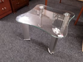 Heavy glass /silver coffee table Copley Mill Low Cost Moves 2nd Hand Furniture STALYBRIDGE SK15 3DN