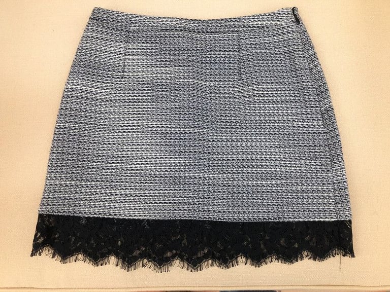Topshop Black/White Mini Skirt UK 6 VGC