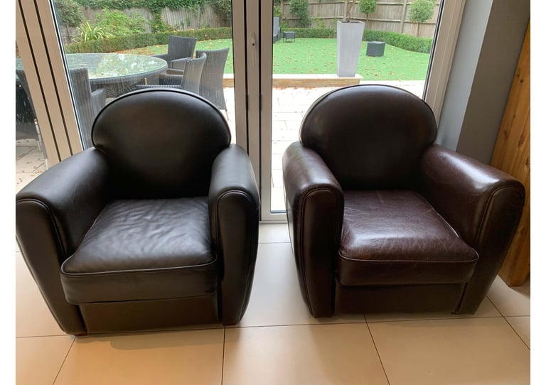 image for Brown leather armchair (1 or 2)