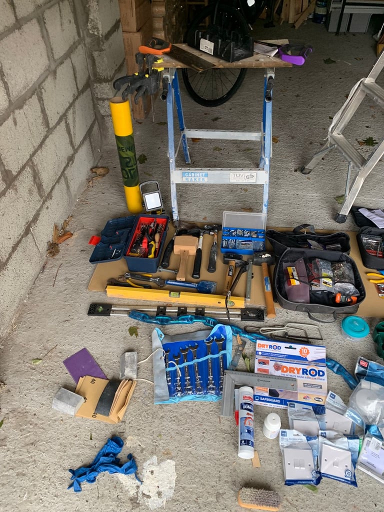 image for Garage clearance - tools, workmate and small steps 