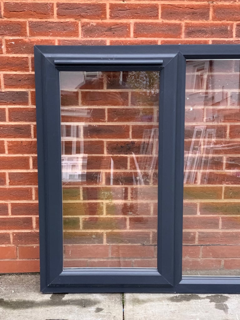 UPVC DOUBLE GLAZED ANTHRACITE GREY WINDOW SIDE OPENERS NEW 183cm WIDE 110cm High