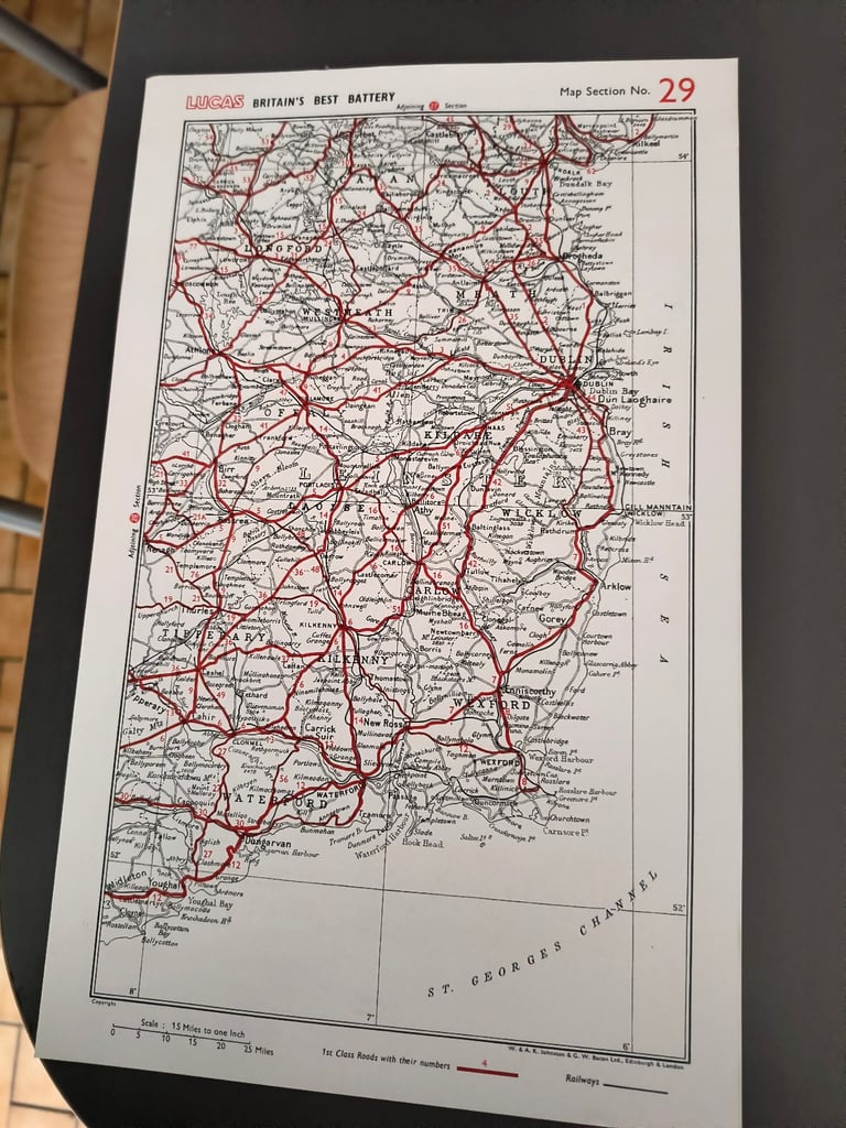 Vintage Lucas road map 
