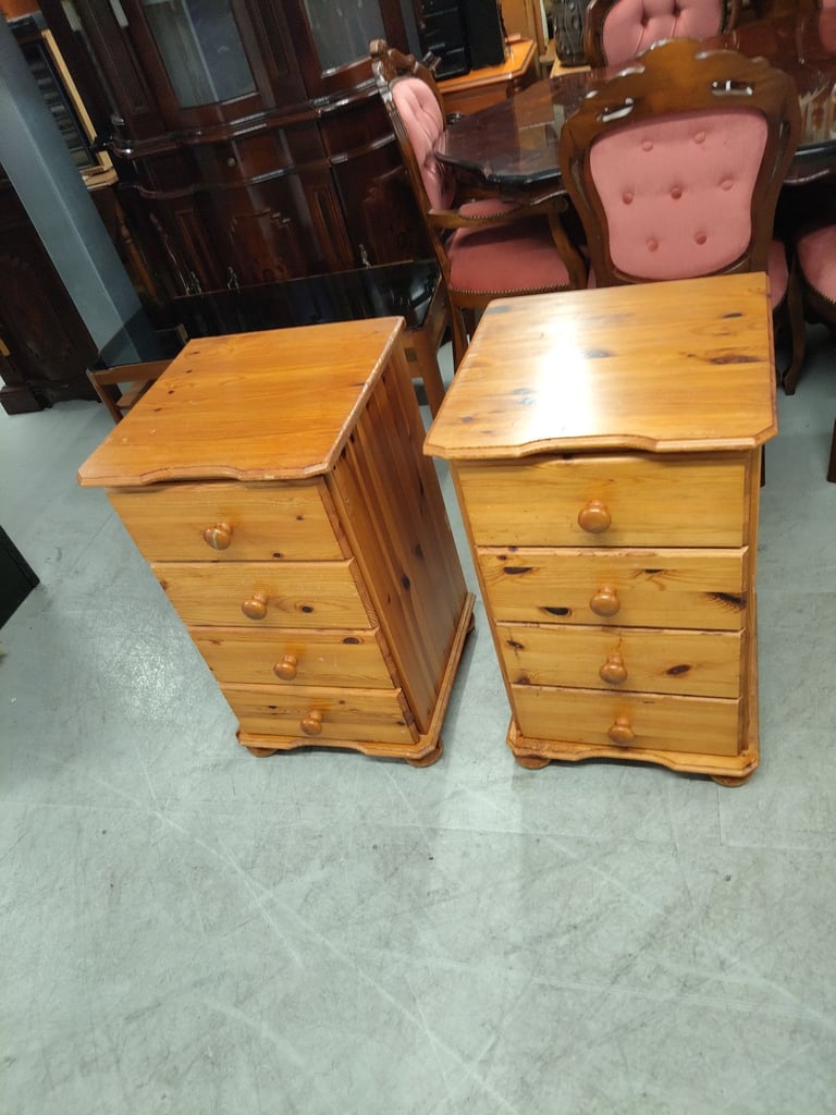 Pine 4 draw bedside cabinet s x2 