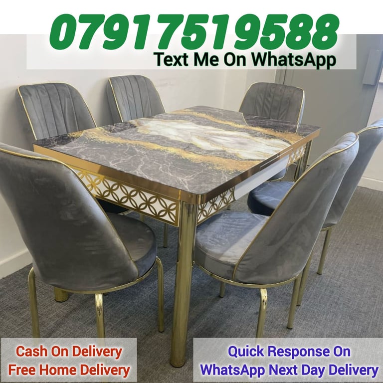 Dining table with 4 and 6 chairs Free Delivery