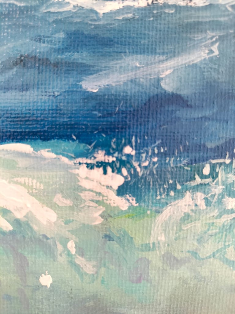 Seascape oil painting hand made completely