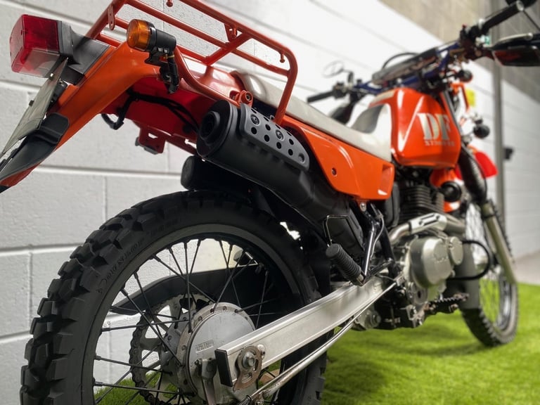 1998 JDM Suzuki DF200E enduro with large rack and headlight guard