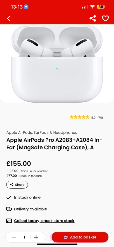 Grade A/B AirPods gen 1 a2083 a2084 