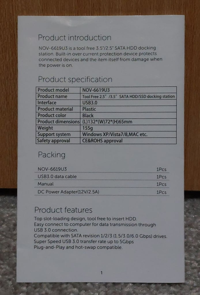 Novatech 2.5" / 3.5" HDD Docking Station 