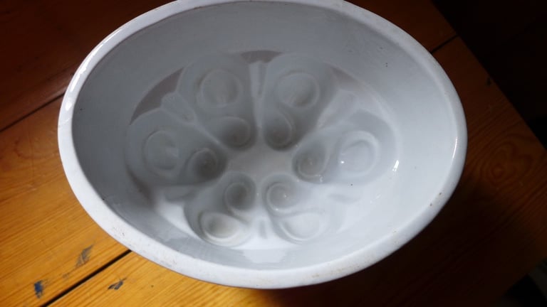 image for Large Antique Vintage Stoneware Jelly Blancmange Mousse Aspic Game Pate Mould. CLEAN AND USABLE.