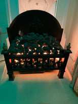 Electric black coal effect fire, cast iron, fully working order