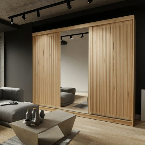 Brand New - Royal Mirror Sliding Door Wardrobe - Oak - SAME/NEXT DAY DELIVERY