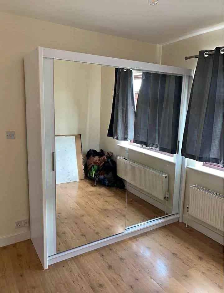 Sliding Mirror Doors Wardrobe- Mirror Door wardrobes-2 and 3 door wardrobe-MDF wood free delivery