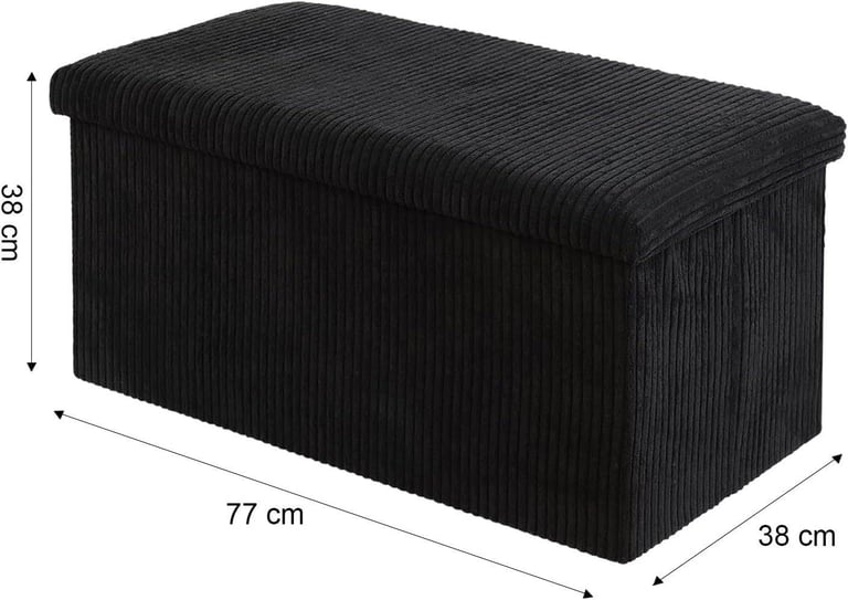 Large Fabric Ottoman Storage Box: Foldable Footrest, 78x38x38cm