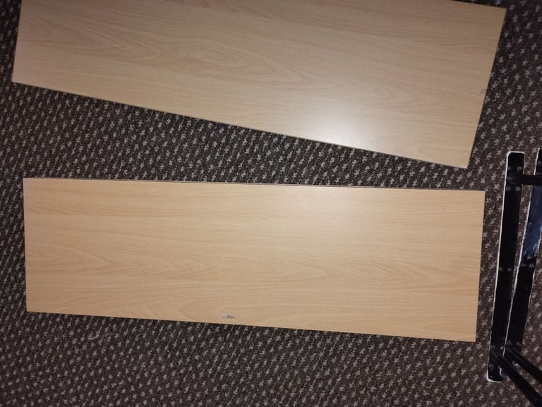 Pair of beech floating shelves 