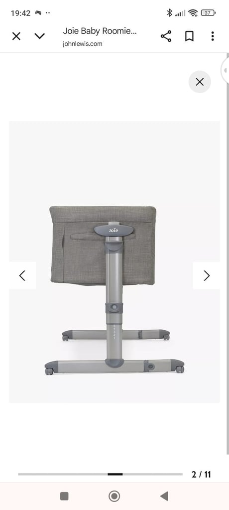 image for Joie Roomie Glide Bedside Crib - Hazy Gray