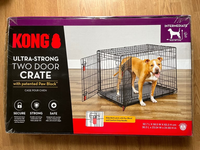 Kong dog crate for dogs up to 23” tall