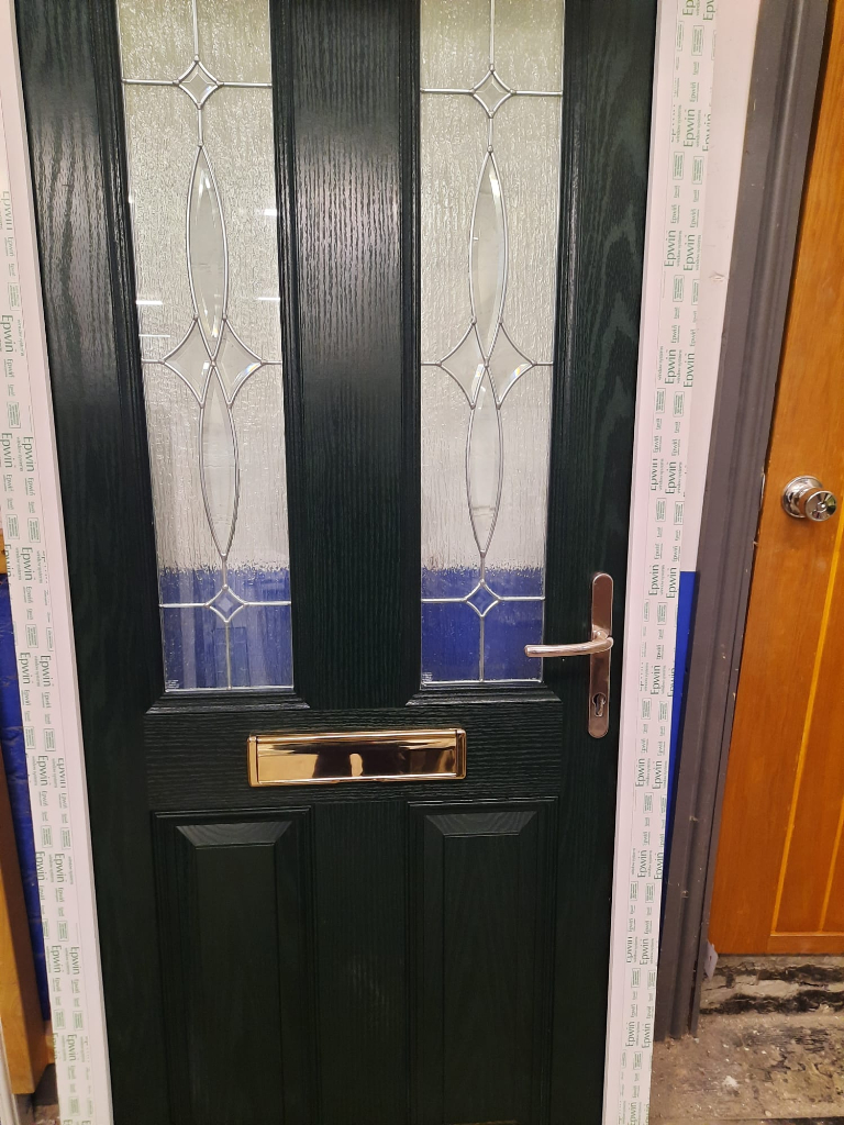 Ex Showroom Composite Door 880 x 2060 Dark Green outside White inside £395