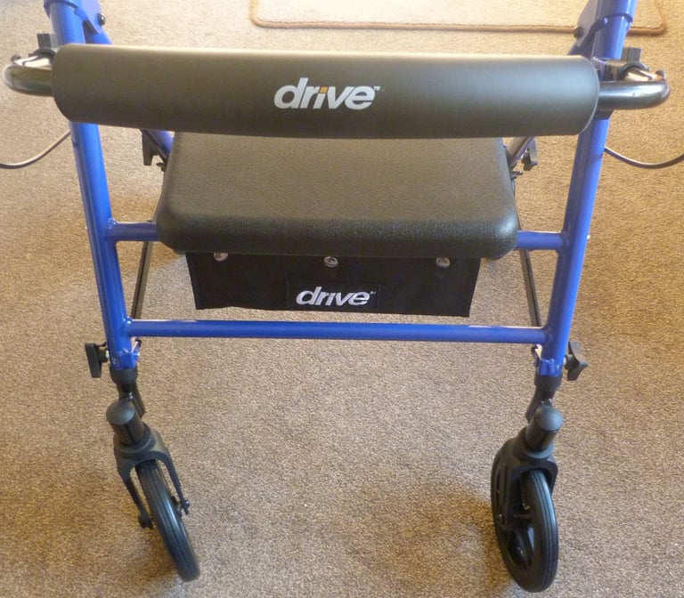 DRIVE - BLUE 4 WHEEL ROLLATOR - FULLY ADJUSTABLE (Handle & Seat Height) - LIGHTWEIGHT - BRAND NEW !!