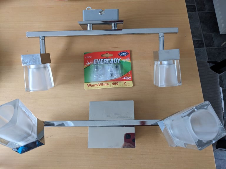 image for Pair of two bar glass cube ceiling lights