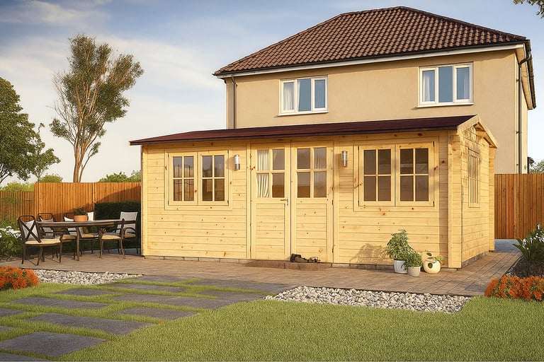 image for Garden room, Office, Summer house, Log cabin OSLO 6x4m