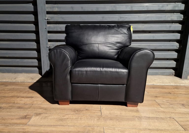 image for Unused Salisbury Real Leather Armchair - Black. RRP: £560