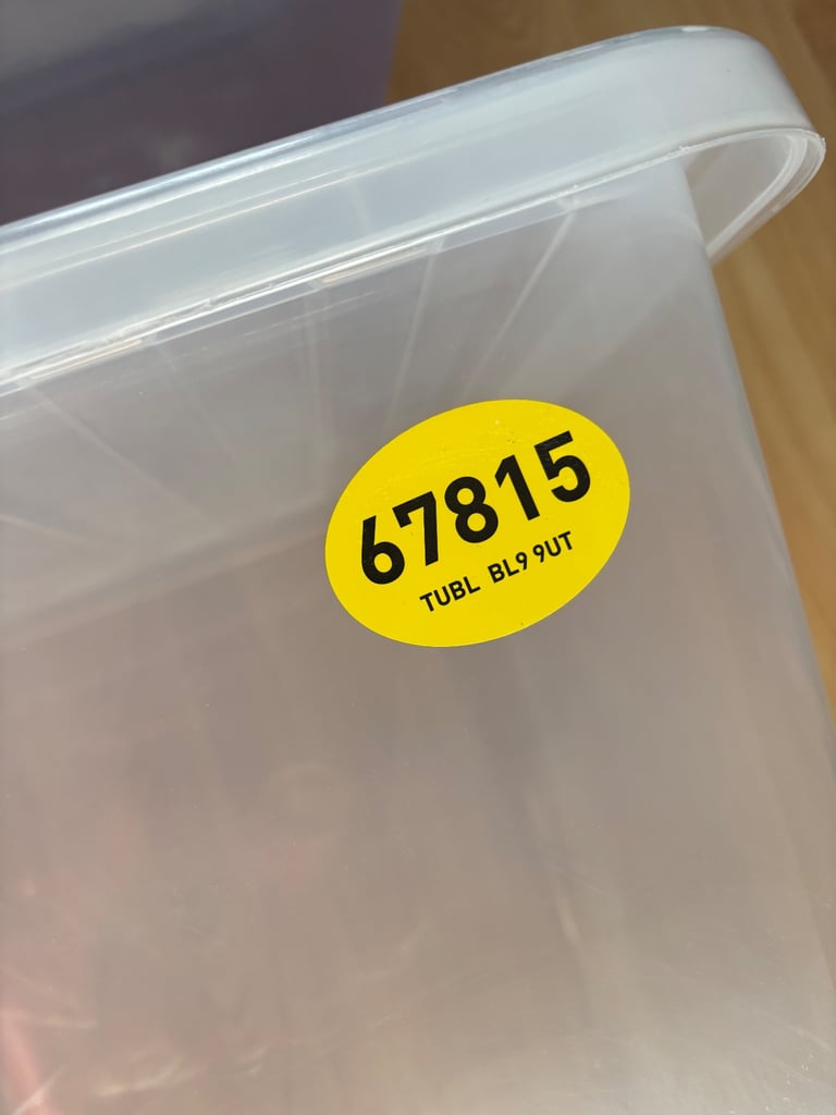 3 Tubs with Lids 70 x 61 x 47cm 160L, 59x46x39cm & 59x18x39cm box’s with Lids