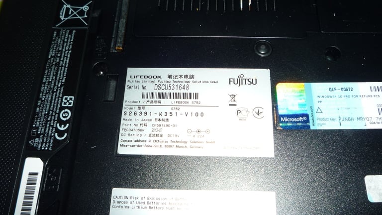 FUJITSU Lifebook S752 14" i5 8GB 128GB SSD Laptop, Opened to offers.