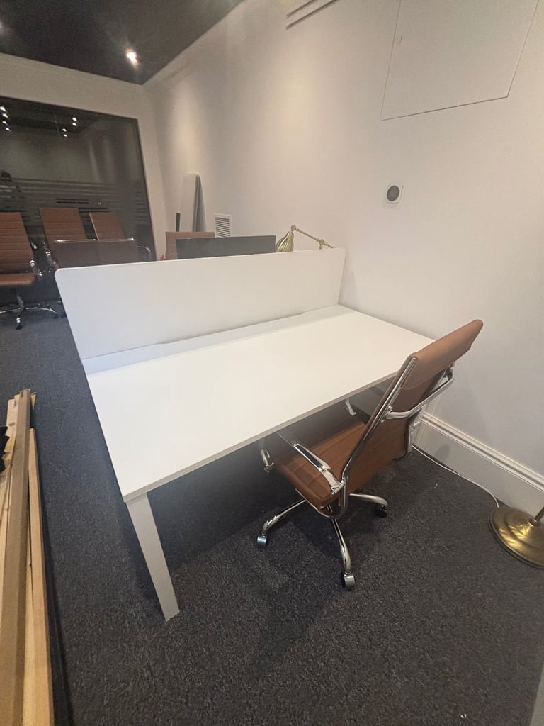 Dual Office Desk with Sound Barrier 
