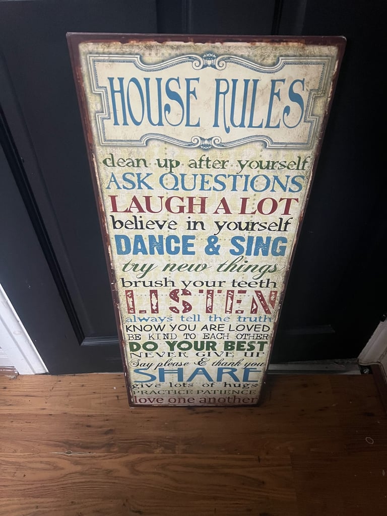 image for Metal sign house rules 