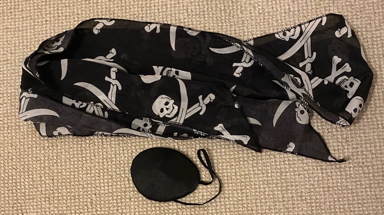 image for Halloween pirate eye patch and bandana